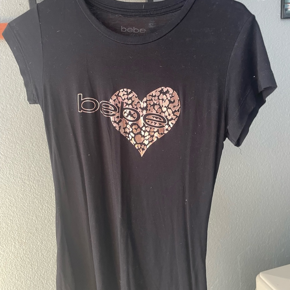 Black Bebe heart shirt